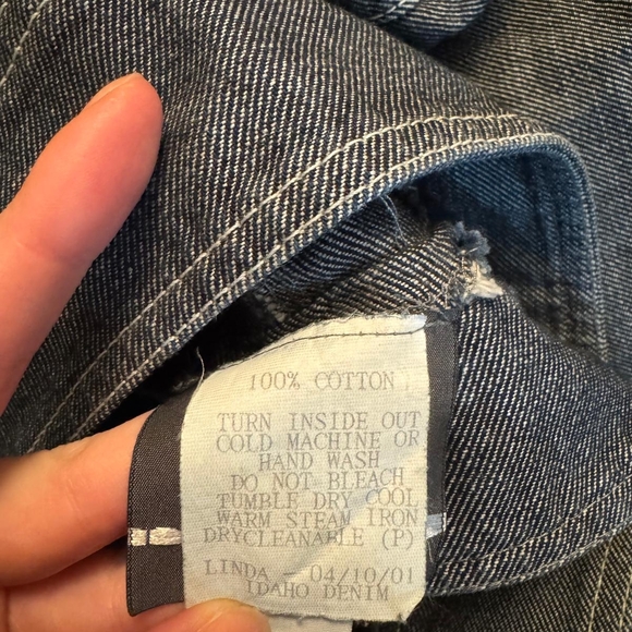 Vintage Long Grey Blue Denim Skirt - Picture 4 of 5